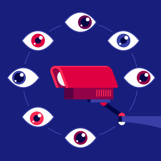 überwachungskamera, ausspionieren, beobachten - surveillance human eye security privacy stock-grafiken, -clipart, -cartoons und -symbole