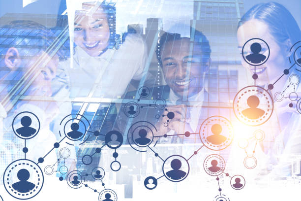istock Business team in office, people network 1124567105