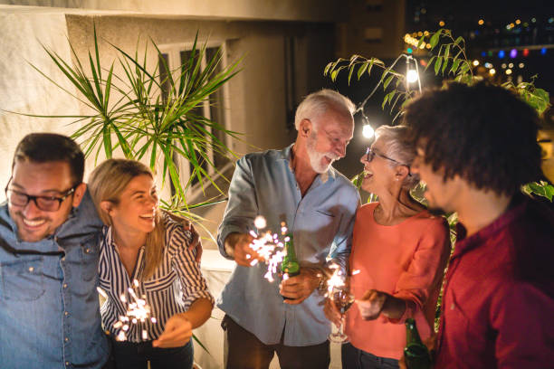 istock Telling funny stories on the balcony 1124567198