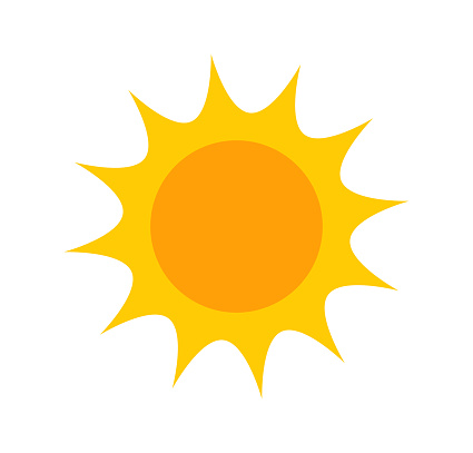Flat design sun icon. Vector illustration.