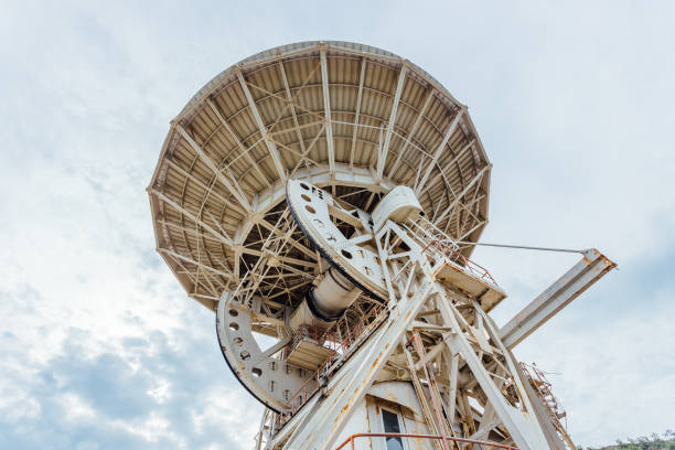 istock Old rusty abandoned radio telescope satellite dish 1124568397