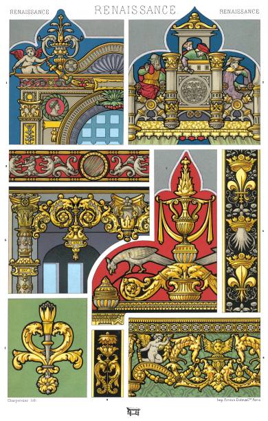 illustrations, cliparts, dessins animés et icônes de renaissance : l’ornementation architecturale - rouen