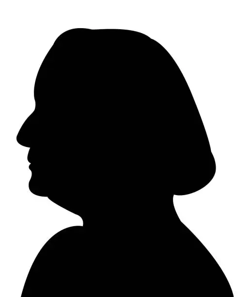 Vector illustration of A woman head silhouette vector