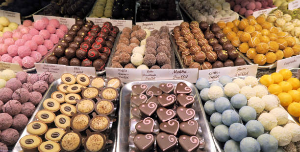 istock Variety of chocolate pralines 1124573667
