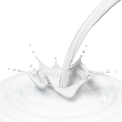 white milk mix into dark chocolate splash, with Clipping path 3d illustration.
