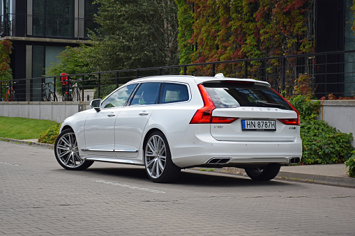 Berlin, Germany - 24th August, 2016: Volvo V90 parked on the street. This model is the largest station wagon vehicle in Volvo offer.