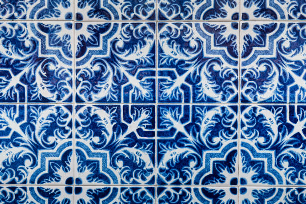 istock Blue and white ornate Portuguese tiles 1124583283