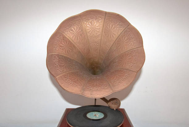 istock Antique Victor Victrola Portable Gramophone Phonograph Record player 1124584073