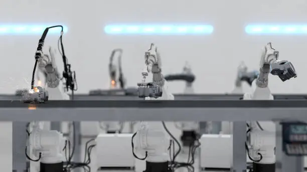 Photo of Automated production with robotic arms