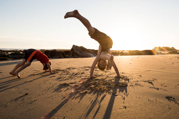 istock Silly yoga sessions on the beach 1124592992