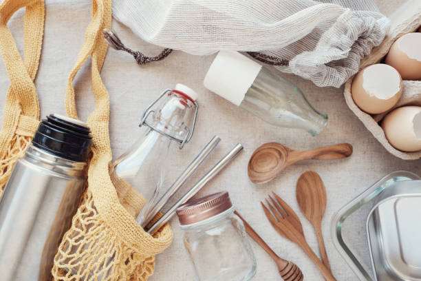 Reusable shopping bag, plastic free,  eco living and Zero waste concept