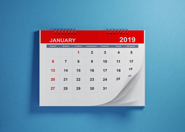 istock January 2019 Calendar On Blue Background 1124596533
