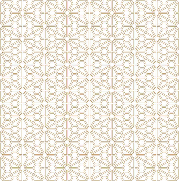 ilustrações de stock, clip art, desenhos animados e ícones de seamless geometric pattern based on japanese ornament kumiko - decor backgrounds ornate computer graphic