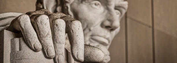 Abraham Lincoln's hand at the Lincoln Memorial in Washington, DC.