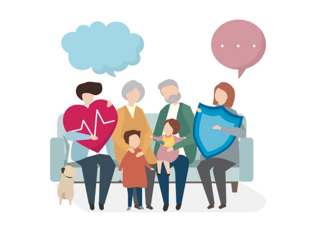 Illustration of family life insurance Illustration of family life insurance life insurance stock illustrations