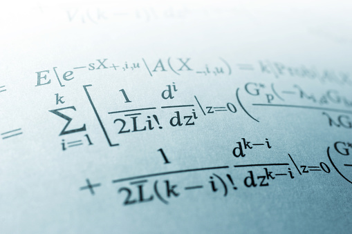 Close-up of mathematics formula.