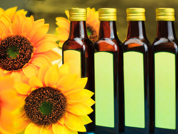 Colors of year 2021. Gray and Yellow. Sunflower on grey background.