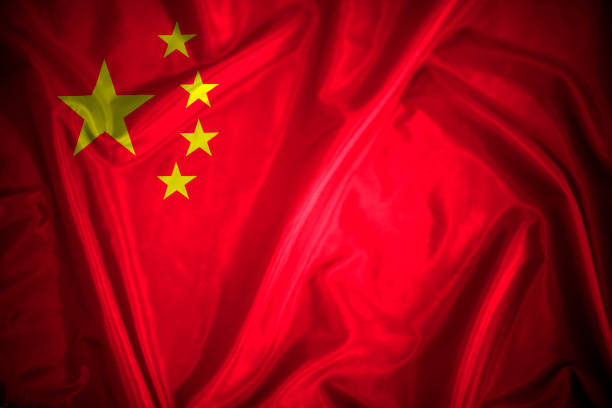 Grunge flag of China background