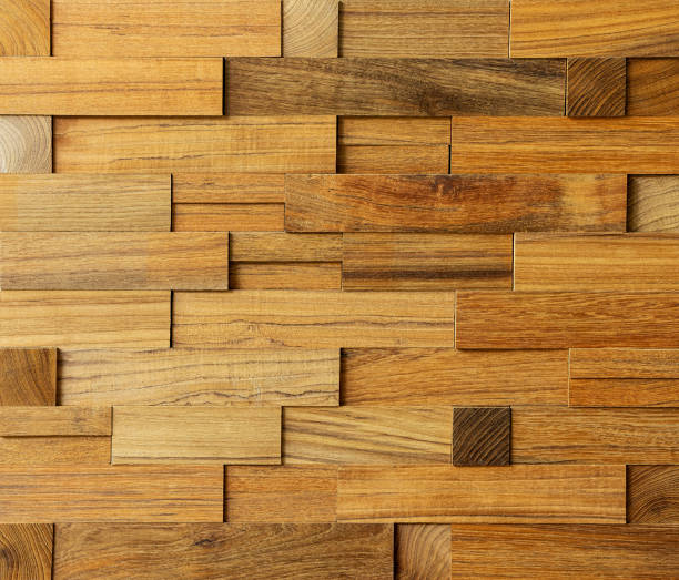 istock Teak wood block profile background, wooden blocks stacked up in different sizes making an abstract wood block background. 1124628852