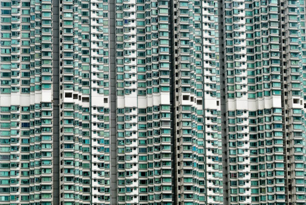 istock Modern apartment buildings facade background 1124630103