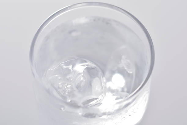 istock Water and ice that entered the glass 1124630856