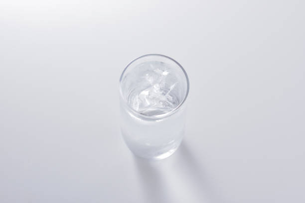istock Water and ice that entered the glass 1124630858
