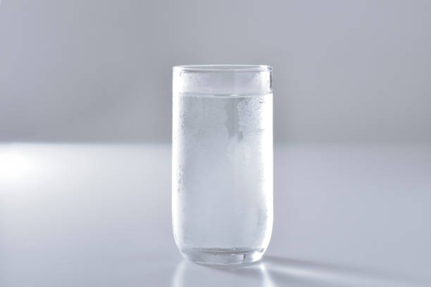 istock Water and ice that entered the glass 1124630868