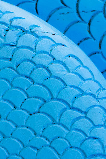 istock Wooden carved fish scales 1124633445