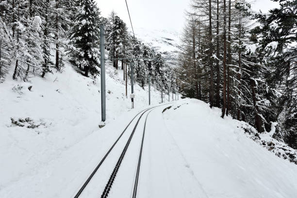 istock Train Monorail Track, Zermatt, Switzerland 1124636015