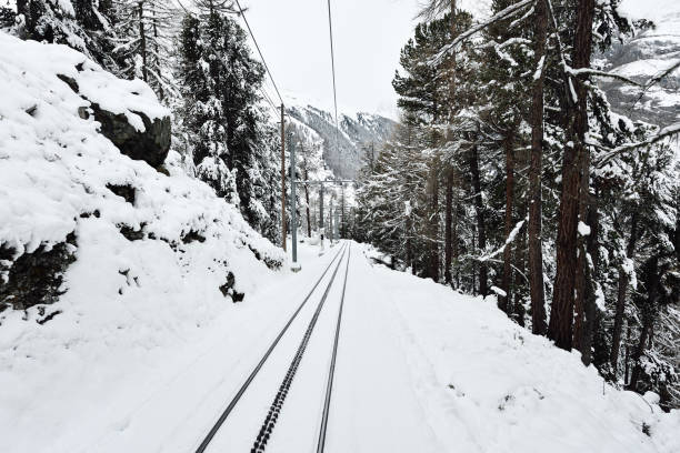 istock Train Monorail Track, Zermatt, Switzerland 1124636031