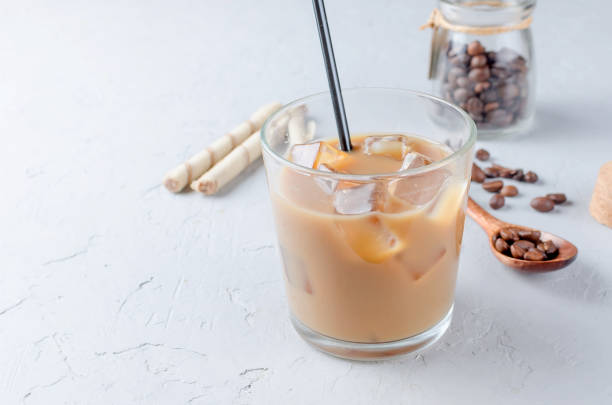 istock Iced coffee in glass with ice 1124636707