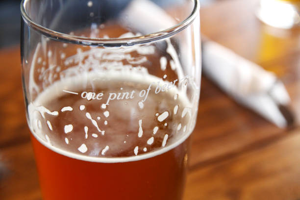One Pint of Beer Marked Glass