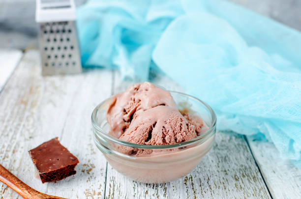 istock chocolate ball ice cream in a bowl 1124638116