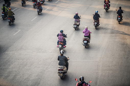 Road traffic in Hanoi, Vietnam