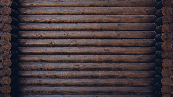 Fondo de textura de pared de cabaña de madera de color oscuro photo
