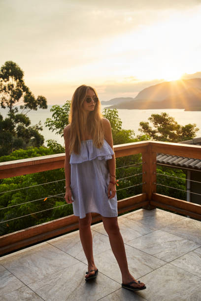 istock Cool girl in sunset 1124641314