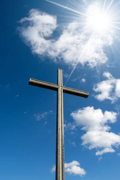 istock Wooden Christian cross - Religious symbol 1124644116
