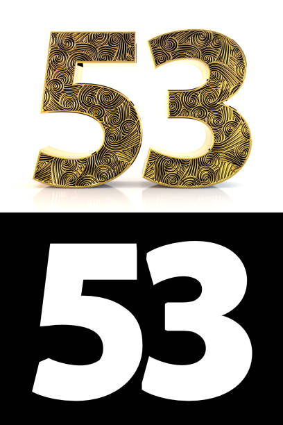 istock Golden number fifty-three years style Zentangle 1124644143