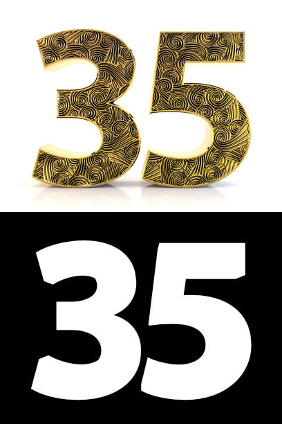 istock Golden number thirty-five years style Zentangle 1124645180