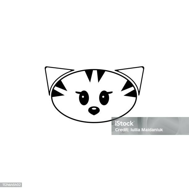 Cat Icon Vector On White Background Stock Illustration - Download Image Now - Abstract, Animal, Animal Body Part