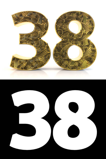 istock Golden number thirty-eight years style Zentangle 1124645567