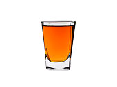 drinking glass of whisky and brandy isolated on a white background
