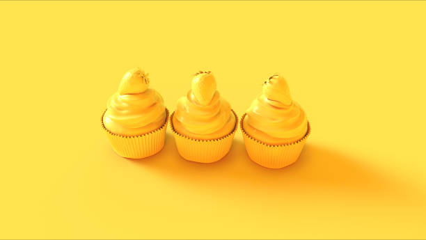 istock Yellow Luxury Strawberry Cakes 1124646347