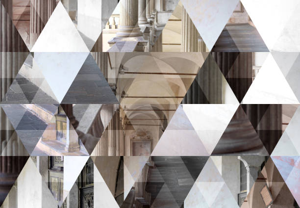 Abstract triangle mosaic background: Italian church architecture