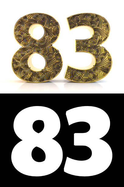 istock Golden number eighty-three years style Zentangle 1124646428