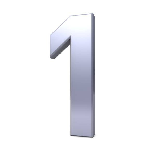 istock number 1 silver 3d sign symbol 1124647446