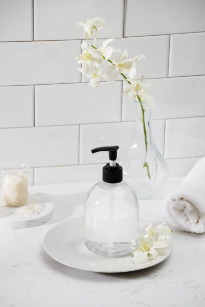 istock luxury bathroom interior - soap and towel 1124650513