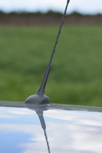istock Car antenna on a background of grass 1124651035