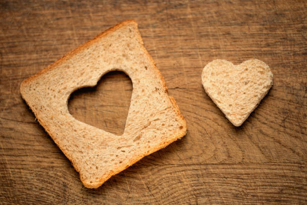 istock Toast bread with  heart shaped 1124656058