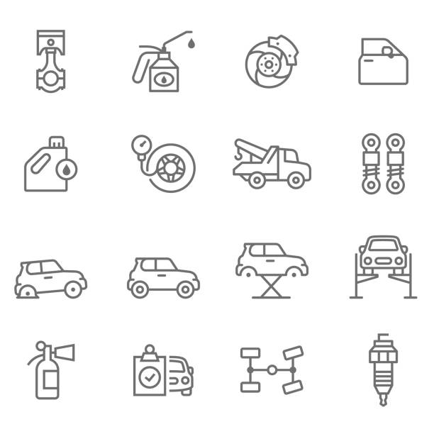 ui-ux-design - car battery car battery auto repair shop stock-grafiken, -clipart, -cartoons und -symbole